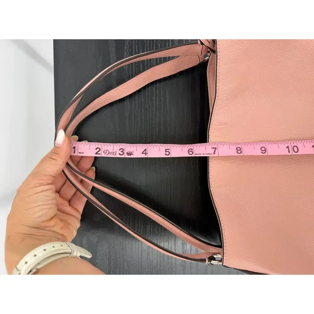 Coach Edie 31 Shoulder Bag Pink Pebbled Leather Hobo Tote Silver Hardware